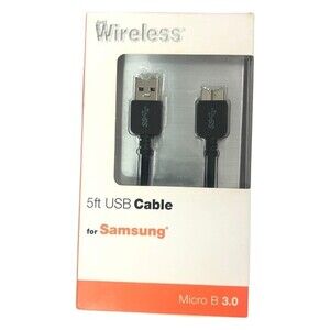 Just Wireless USB Cable Micro B 3.0 for Samsung 5ft